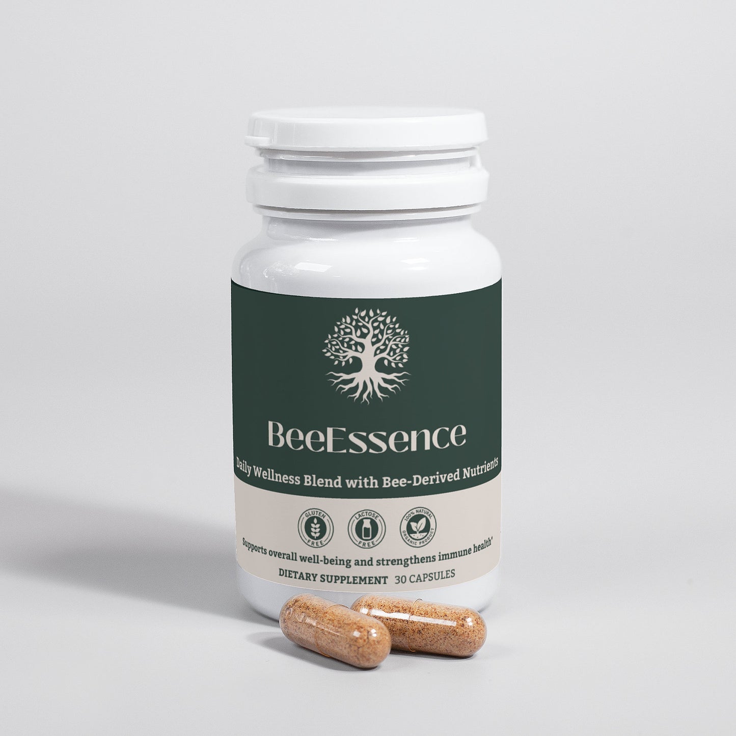 BeeEssence natural antioxidant capsules with polyphenols, amino acids, and Omega fatty acids