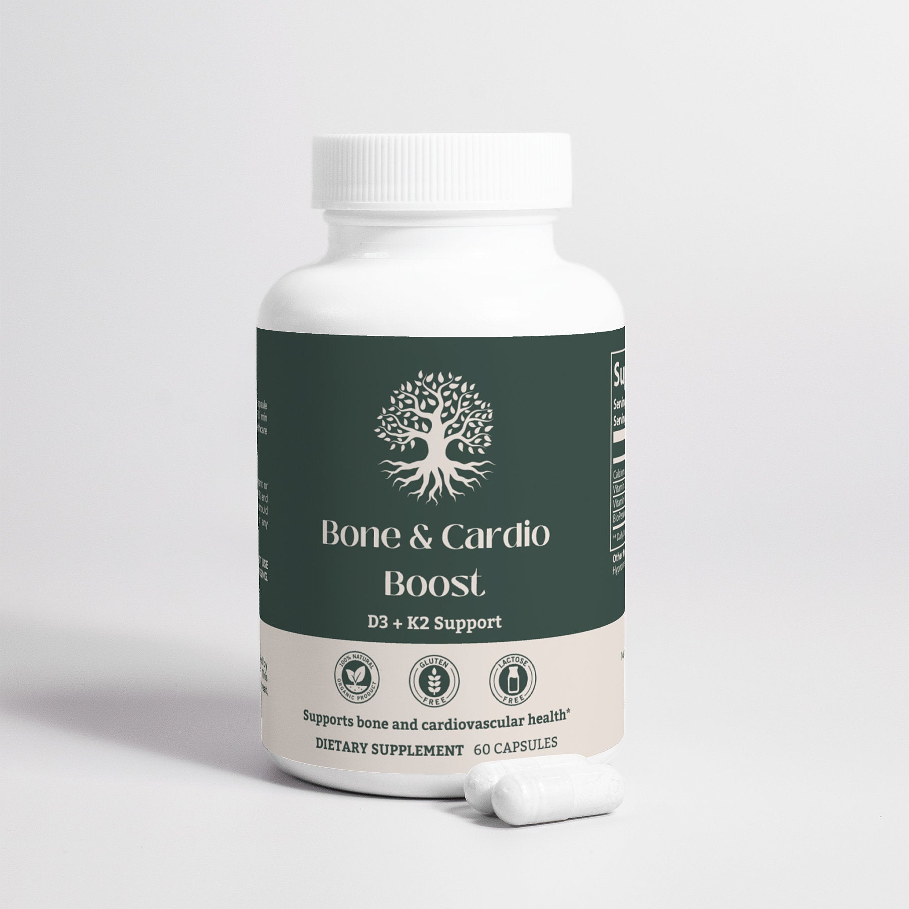 Bone & Cardio Boost supplement promoting strong bone health and calcium absorption.