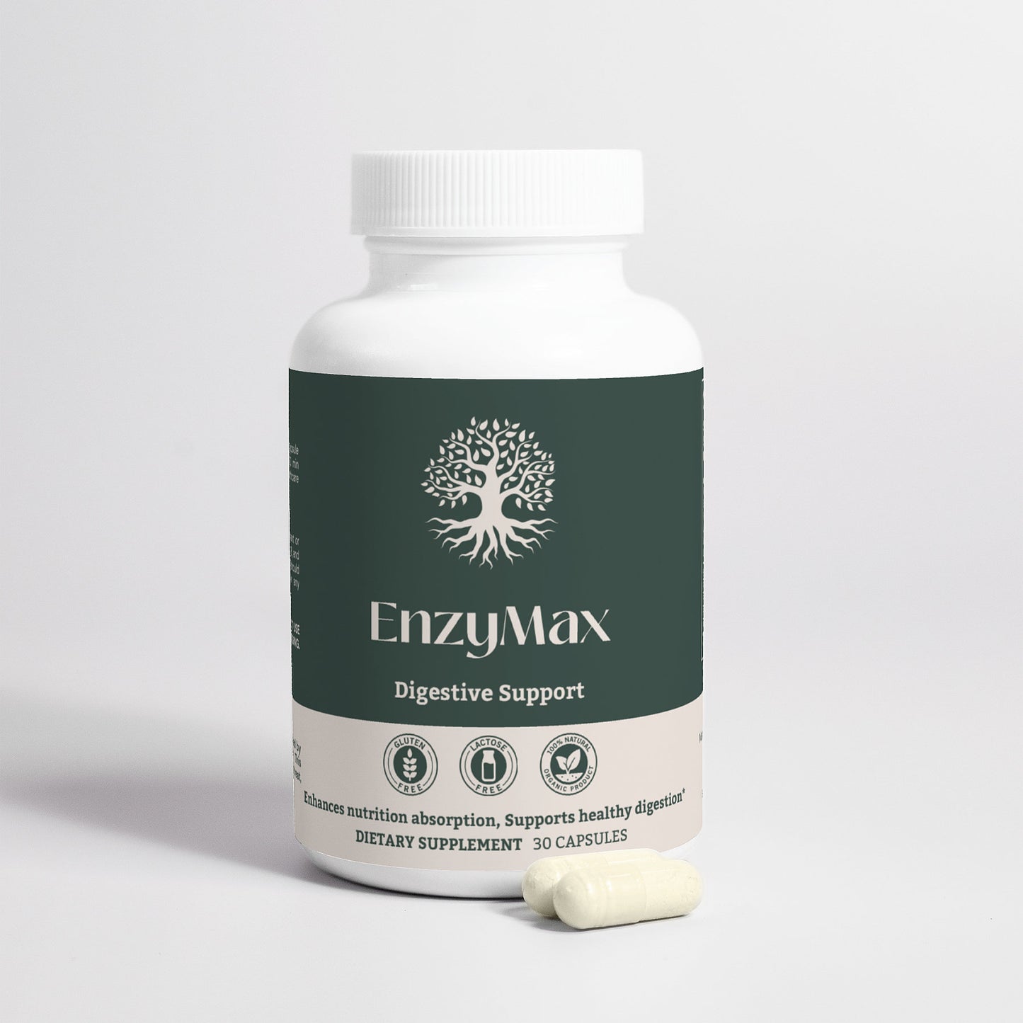 EnzyMax digestive enzyme blend for supporting digestion of proteins, fats, and carbohydrates