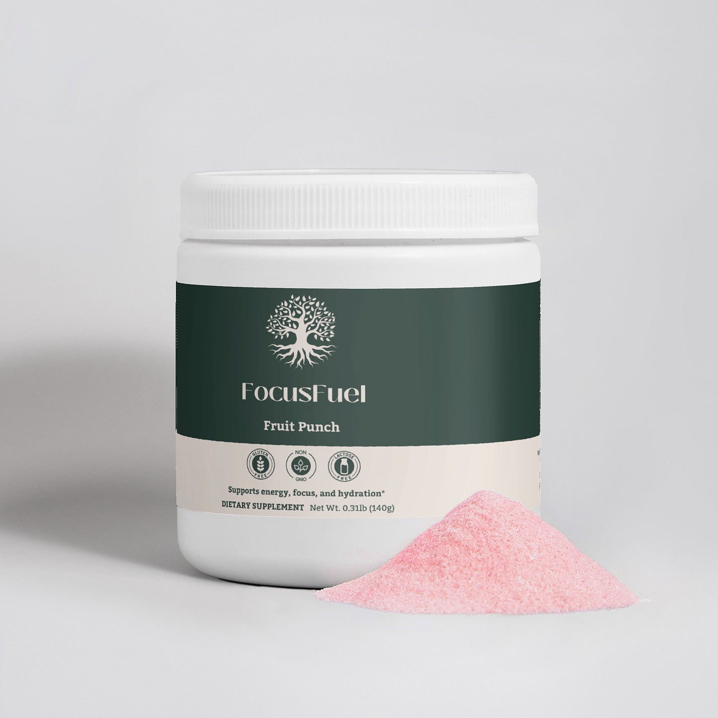 Fruit Punch Energy Powder in use, ideal for gamers, fitness enthusiasts, and professionals needing sustained focus.