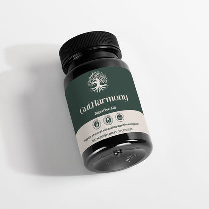 Key benefits of GutHarmony Digestive Capsules, promoting gut microbiome balance, smooth digestion, and nutrient absorption.