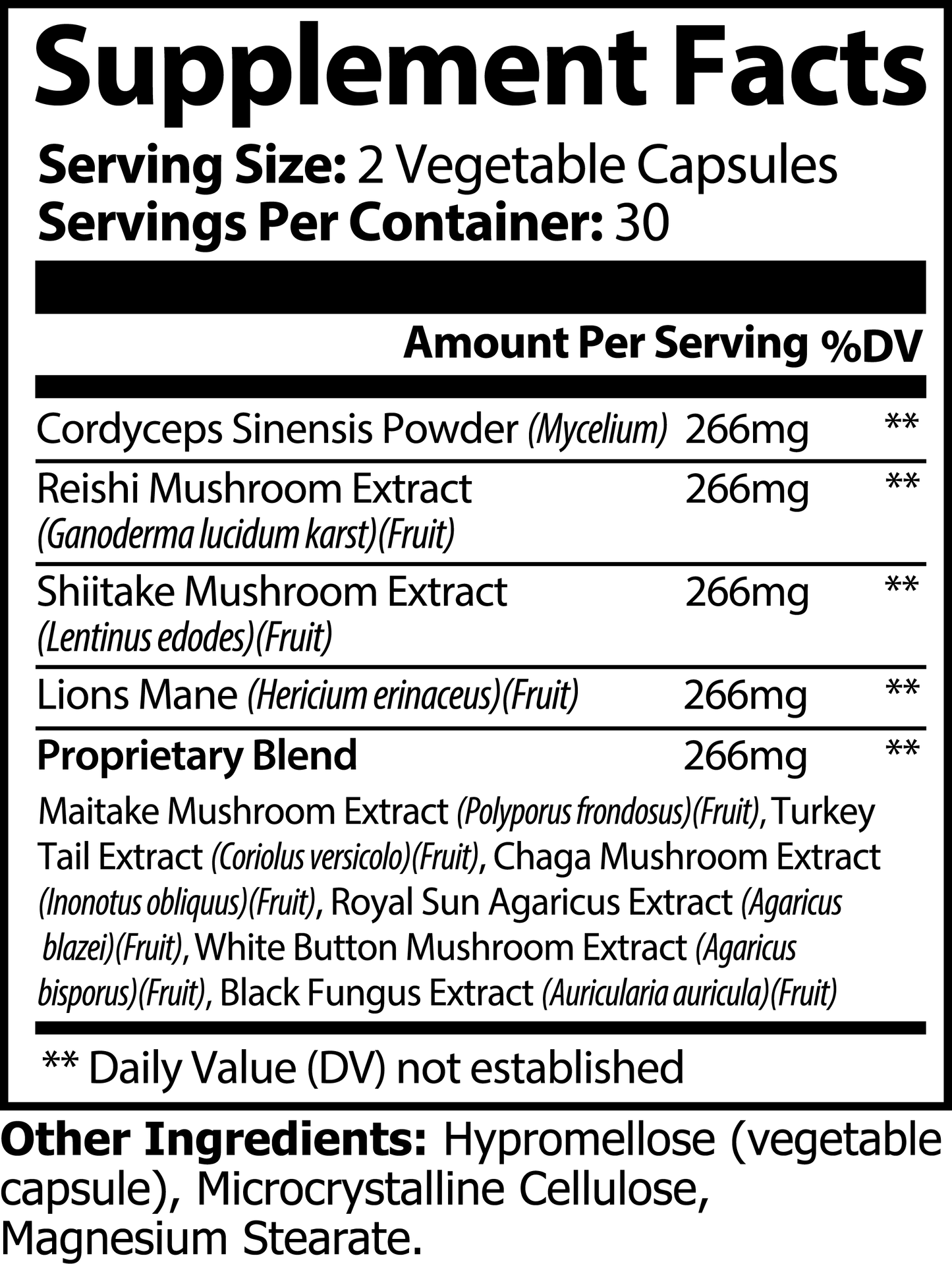 MushroomMind 10 Mushroom Complex highlighting antioxidant-rich medicinal mushrooms for brain and immune support.