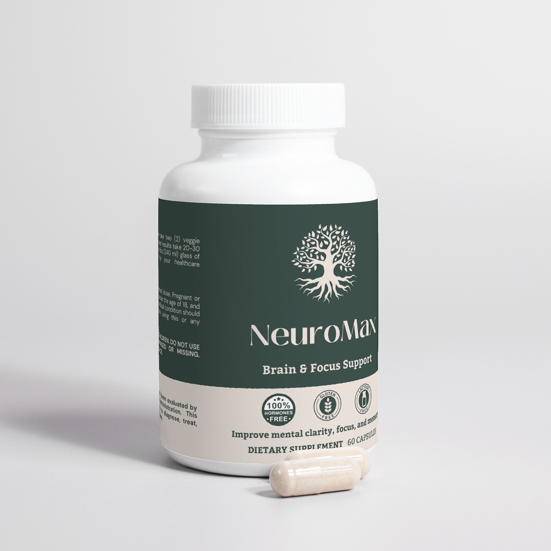 NeuroMax supplement promoting memory support and enhanced focus with powerful amino acids and plant extracts.