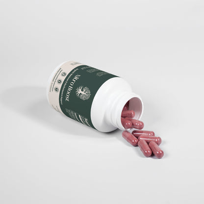 Nitro Boost beetroot supplement ingredients list featuring organic beetroot powder and vegetable capsules.